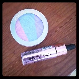 Liquid and powder highlighter